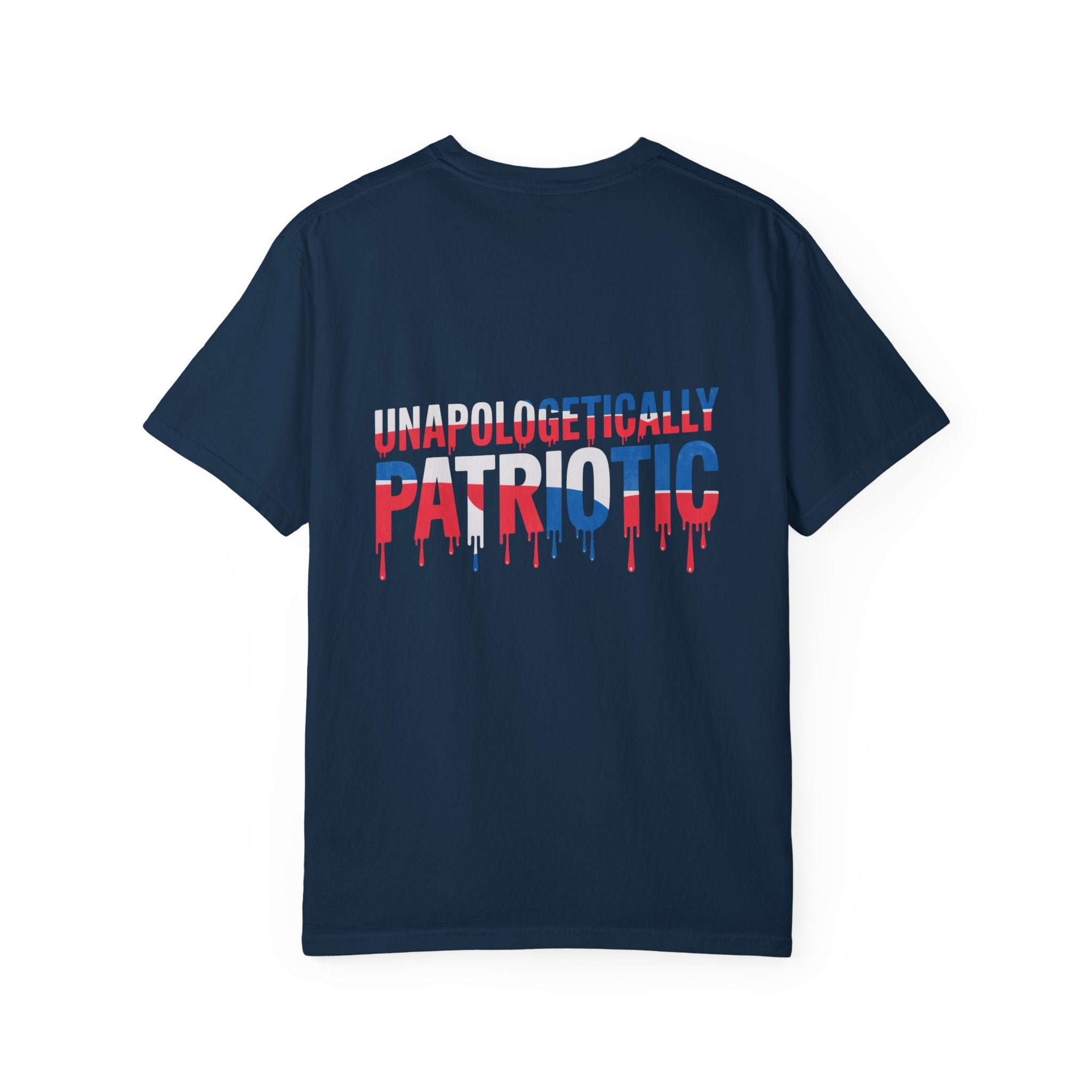 Unapologetically Patriotic flag overlay t-shirt