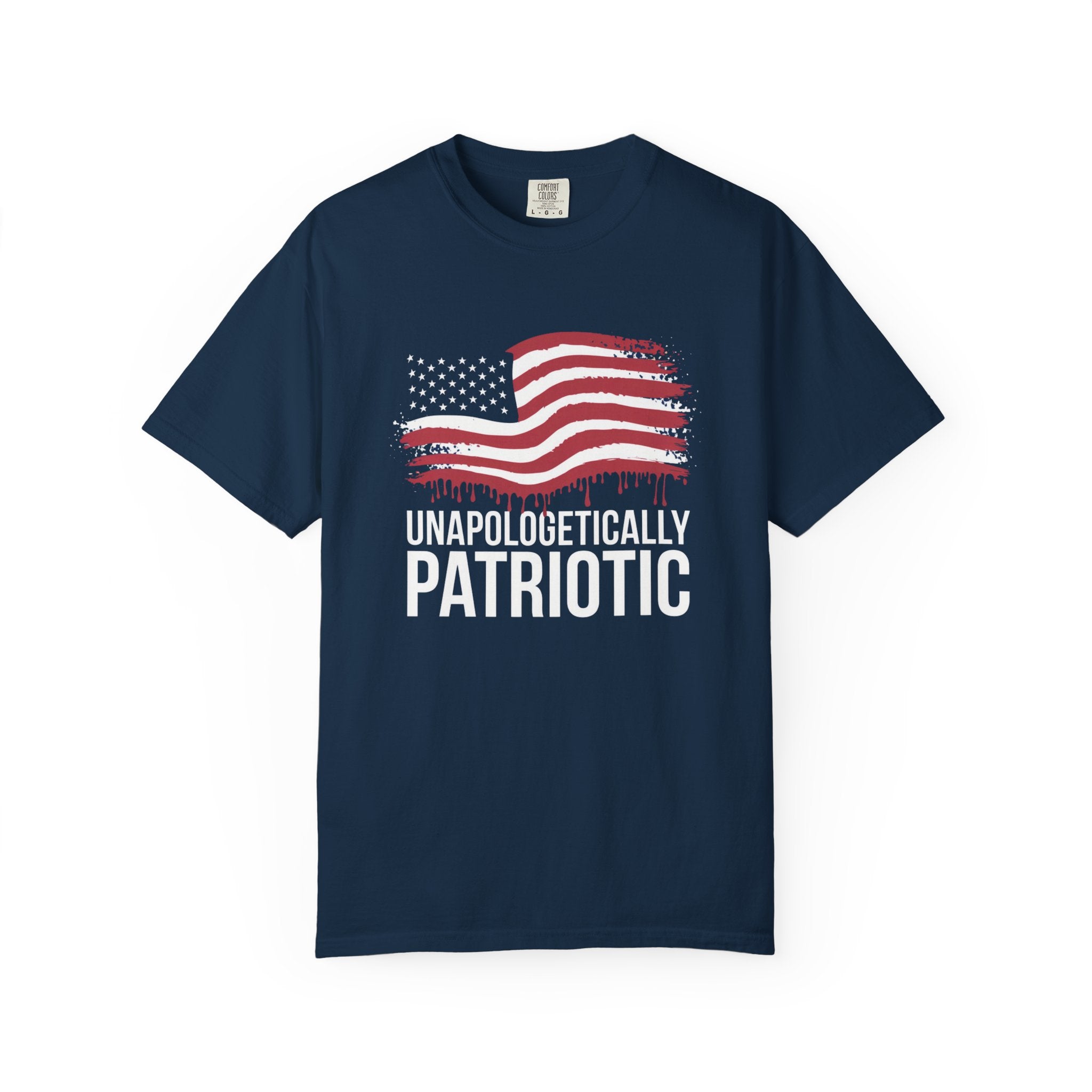 Unapologetically Patriotic under flag t-shirt